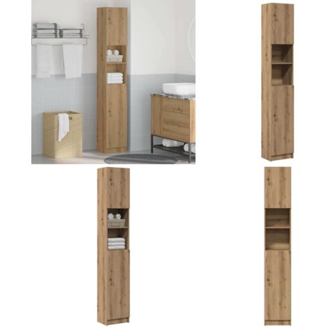 Mobiletto da bagno artigianale in rovere 32x25,5x190 cm in legno ingegnerizzato - Mobiletto in legno - Mobiletto in legno artigianale