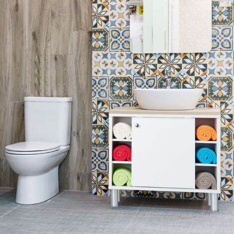 Mobiletto da bagno con anta e ripiani