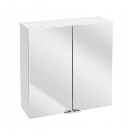 Mobiletto da bagno con specchio, sospeso, bianco, 60 cm, Multi Glass