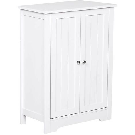 EASYCOMFORT Armadietto Pensile Bagno in Legno Stile Country con Ripiano  Regolabile, 60x30x60cm, Bianco