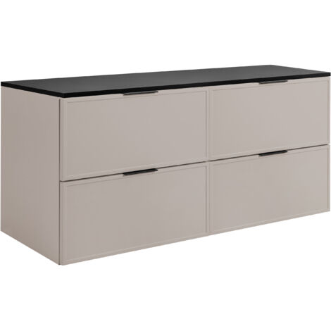 Mobiletto da bagno, Grigio Scuro, maniglia dorata, 180 ( 2 x 80 + 20) x 46 x 57 cm