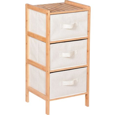 Mobiletto da bagno in bambù con cassetti 37x35x79 SRB31 Begryf