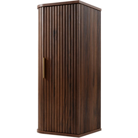 Mobiletto da bagno, nero, maniglia nera, 35,5 x 139 x 31,5 cm