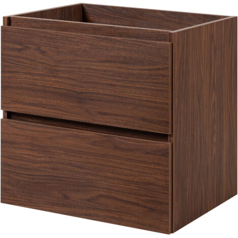 Mobiletto da bagno sospeso, colore: noce rovere, 60 x 46 x 60,7 cm, senza piano d'appoggio