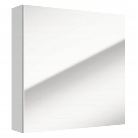 Mobiletto da bagno sospeso Salsa con specchio, bianco, 60x60x13,5 cm
