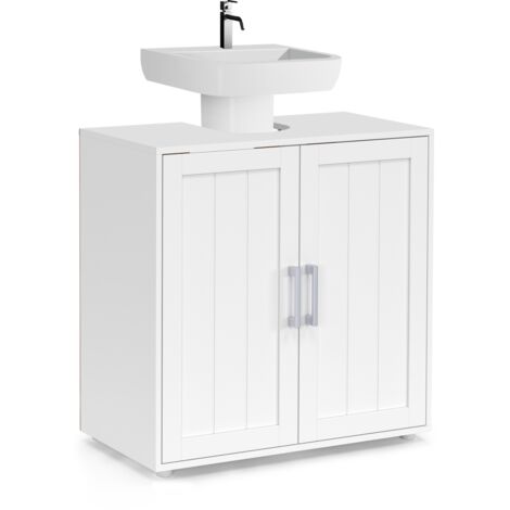 Mobiletto da bagno WALDO in legno bianco