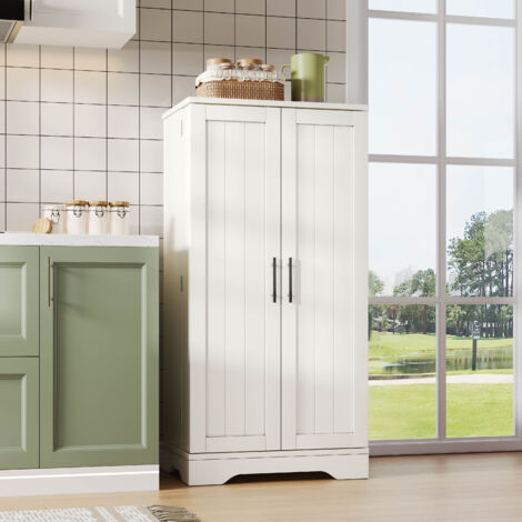 Mobiletto da cucina 120 x 60 x 40 cm, 2 ante, ripiano regolabile, illuminazione LED ricaricabile con sensore, MDF bianco