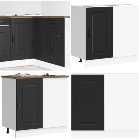 Mobiletto da cucina "Kalmar" Nero in legno ingegnerizzato - Mobile base da cucina - Mobile in legno ingegnerizzato