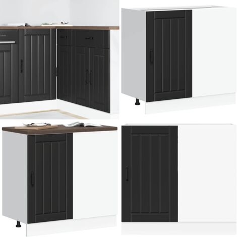 Mobiletto da cucina "Lucca" Nero in legno ingegnerizzato - Mobile base - Mobile per lavello