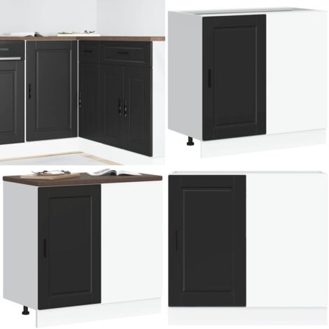 Mobiletto da cucina "Porto" nero in legno ingegnerizzato - Mobile base da cucina - Mobile in legno ingegnerizzato