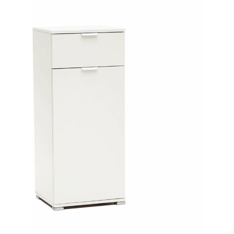 Mobiletto da interno 1 anta e 1 cassetto in nobilitato bilaminato Linea Classic -  White