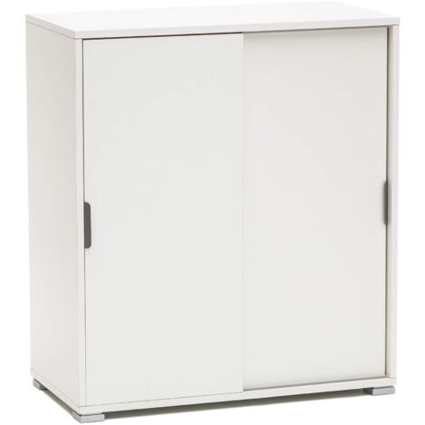 Mobiletto da interno in legno nobilitato bilaminato con ante scorrevoli 3 ripiani Linea Classic -  Brown