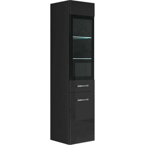Mobiletto del bagno Rio 30 x 30 x 131 cm Nero Lucido - Mobiletto armadietto,