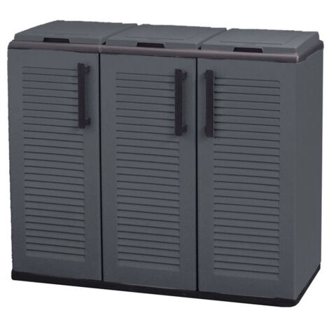 ARTPLAST ARMADIO PATTUMIERA BASSO IN PLASTICA 3 SCOMPARTI DIMENSIONI 102X37XH 84 CM 300 LT