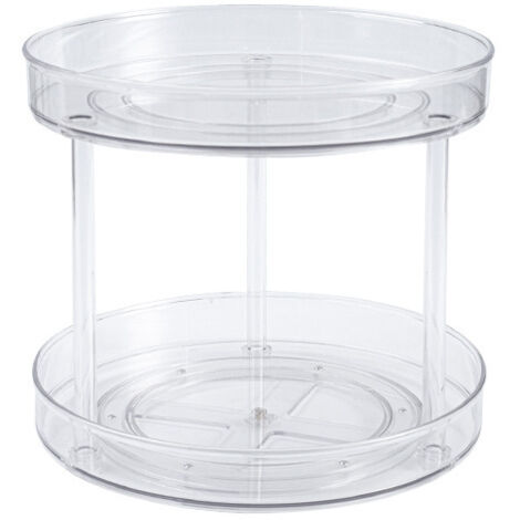 Mobiletto girevole da cucina, porta spezie a 2 livelli, frigorifero, girevole Susan, porta spezie da cucina, organizer per riporre gli oggetti in cucina, 23 cm