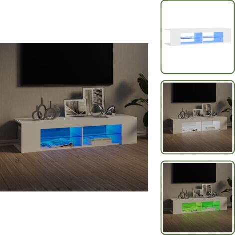 Mobiletto HiFi - vidaXL Mobile Porta TV con Luci LED Bianco 135x39x30 cm - Design moderno