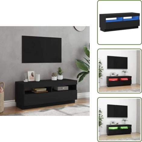 Mobiletto HiFi - vidaXL Mobile Porta TV con Luci LED Nero 100x35x40 cm - Design moderno