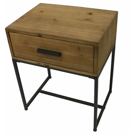 Mobiletto in Legno e metallo con cassetto, per arredo da interno da 50 x 37 x h 60 cm