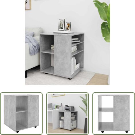 Mobiletto in legno -  Mobiletto con Ruote Grigio Cemento 60x53x72cm Legno Multistrato