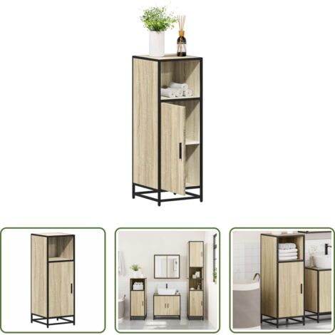 Mobiletto in legno -  Mobiletto da bagno Rovere Sonoma 35x37,5x100 cm Legno ingegnerizzato