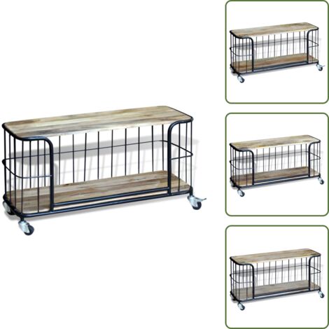 Mobiletto in legno - vidaXL Mobile Porta TV in Solido Legno di Mango 100x40x45 cm -