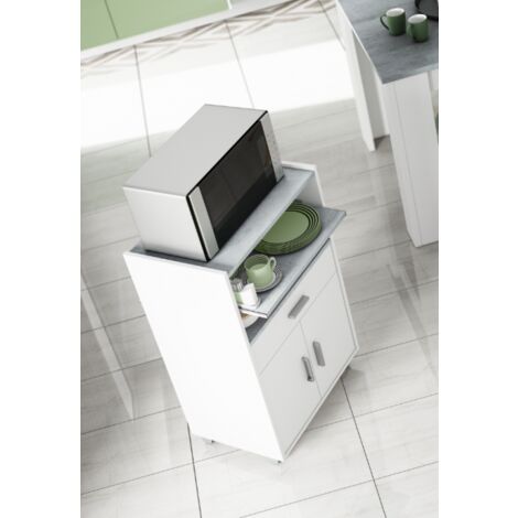 Vidaxl Ripiano per Microonde Bianco 51x27x63 cm in Alluminio