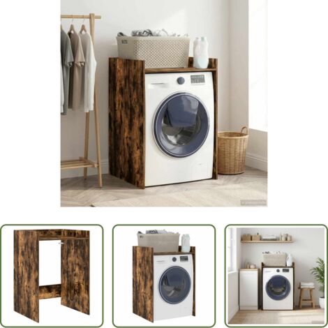 Mobiletto per bagno -  Mobiletto per lavatrice Rovere fumé 67,5 x 62 x 97 cm