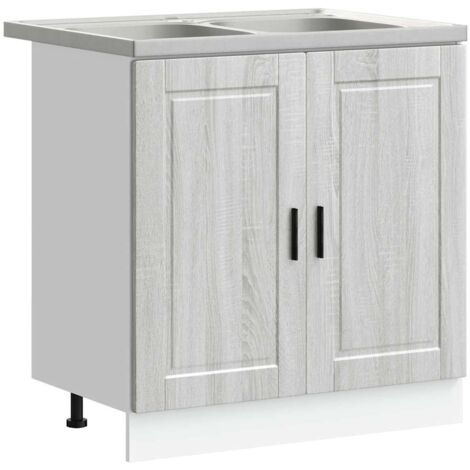 Mobiletto per lavabo con porta Porto Grigio 80 x 46 x 81,5 cm vidaXL