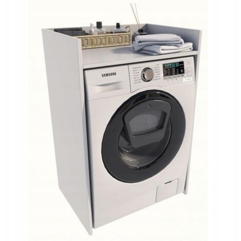Mobiletto porta lavatrice per il bagno, bianco, 66x51,8 cm, ripiano MK