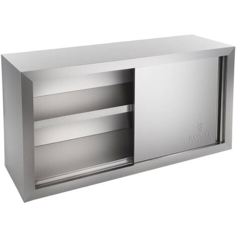 Mobiletto Professionale  In Acciaio Inox A Muro Pensile Due Ante A Sospensione