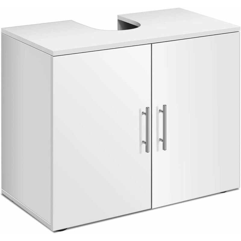 Mobiletto Da Bagno Festnight 60x32x53,5 Cm Con Ante E 7 Ripiani | Armadietto Sottolavabo In Truciolato, Elegante E Ordinato, Vari Colori