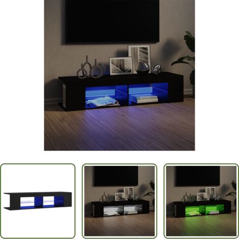 Mobiletto TV -  Mobile Porta TV con Luci LED Nero 135x39x30 cm