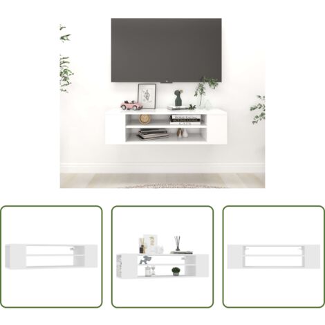 Mobiletto TV -  Mobile Porta TV Sospeso Bianco 100x30x26,5 cm Legno Multistrato