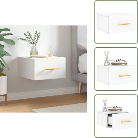Mobiletto - vidaXL Comodino a Muro Bianco 35x35x20 cm - Ripostiglio