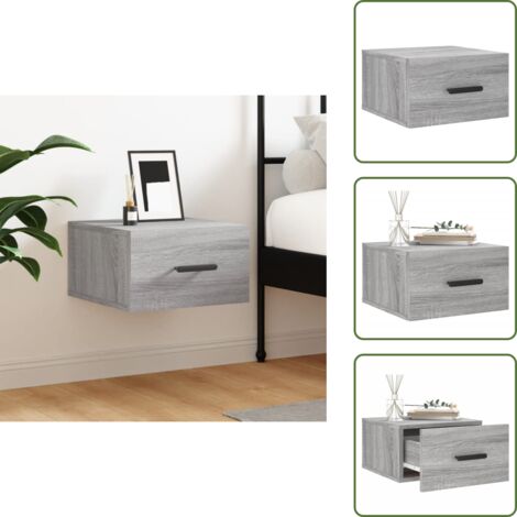 Mobiletto - vidaXL Comodino a Muro Grigio Sonoma 35x35x20 cm - Ripostiglio