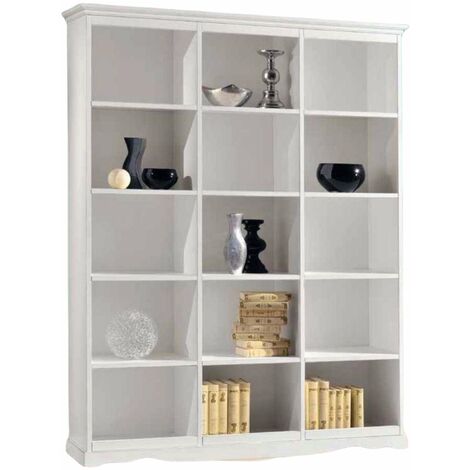 MOBILI 2G - LIBRERIA IN LEGNO LACCATO BIANCO OPACO L.156 P.38 H.205