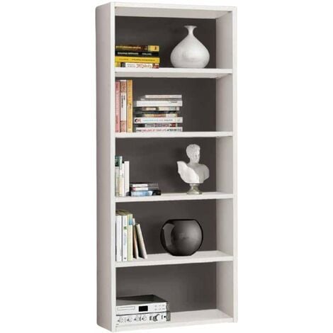 SCRIVANIA COMPLETA DI LIBRERIA BIANCO FRASSINO MOD. ARTIS - Grand Arredo  Mobili