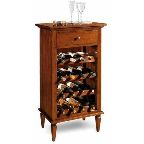 MOBILI 2G - PORTA BOTTIGLIE IN LEGNO(CASSETTO FINTO-CON PARTICOLARE VASSOIO APERTO)L.54 P.37 H.105