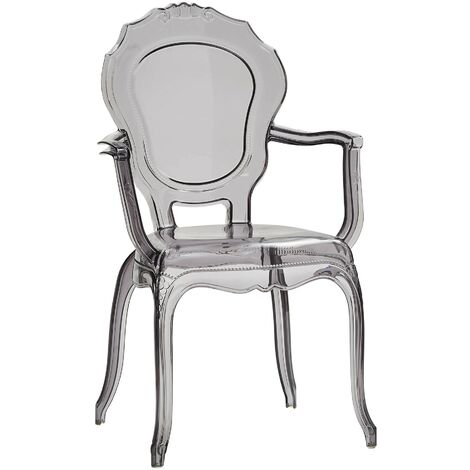 Set 4 sedie impilabili da giardino in polipropilene grigio - Gaius
