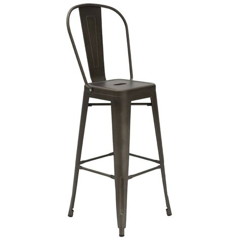 MOBILI 2G - SET DA 4 Sgabelli moderni metallo colore canna di fucile L. 45 H. 120 P. 43 HS. 77