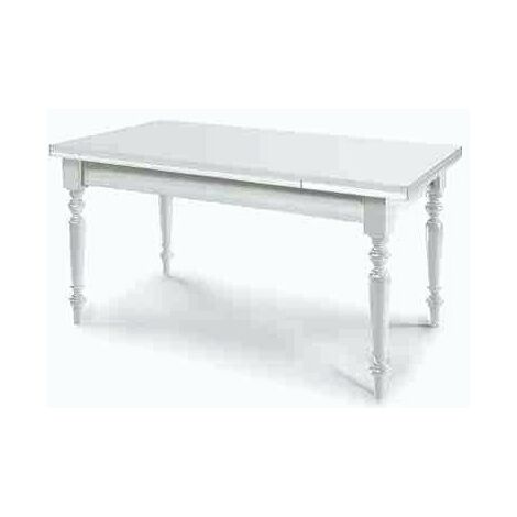 MOBILI 2G - TAVOLO ROTONDO BIANCO LACCATO SHABBY CLASSICO 100 H.78