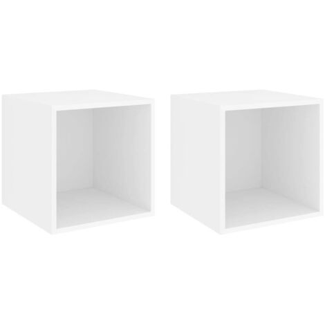 Mobili a Muro 2pz Bianchi 37x37x37 cm in Legno Multistrato vidaXL