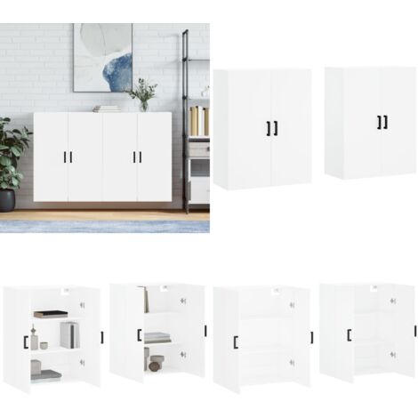 Mobili a Parete 2 pz Bianchi 69,5x34x90 cm - Armadio a parete - Mobili a parete