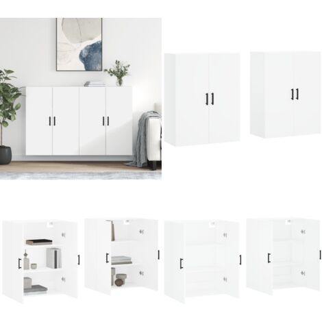 Mobili a Parete 2 pz Bianchi 69,5x34x90 cm - Armadio a parete - Mobili a parete