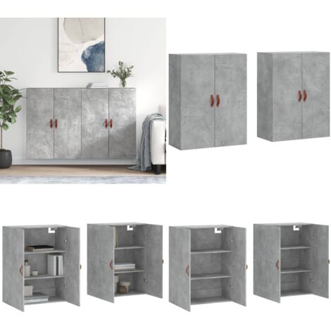 Mobili a Parete 2 pz Grigio Cemento 69,5x34x90 cm - Mobili a parete - Armadietto da parete