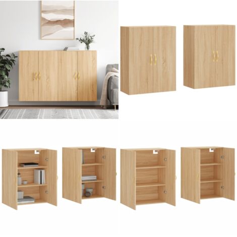 Mobili a Parete 2 pz Rovere Sonoma 69,5x34x90 cm - Mobili a parete - Armadio a parete