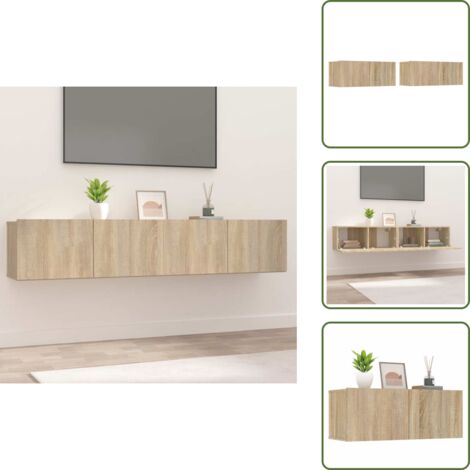 Mobili a parete - vidaXL Mobili TV 2 pz Rovere Sonoma 80x30x30 cm in Legno Multistrato - TV in legno multistrato