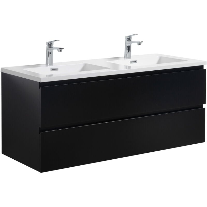 Mobile da bagno Angela 120cm Nero Opaco - armadio mobiletto lavabo