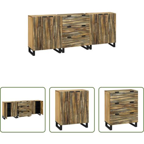 Mobili da bagno -  Set di mobili per il bagno 3 pcs Marrone Legno multistrato