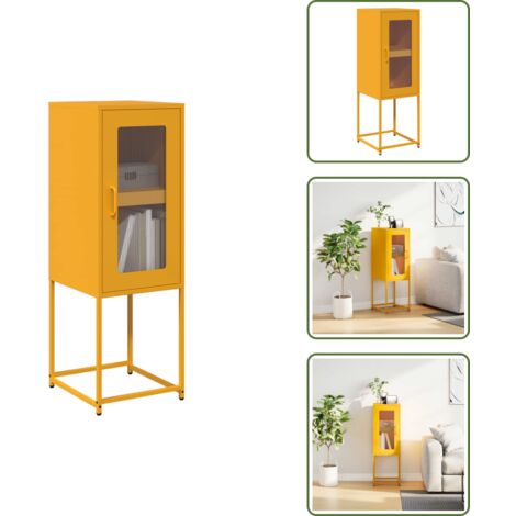 Mobili da bagno - vidaXL Credenza Giallo Senape 36x39x107 cm Acciaio Laminato a Freddo - Archiviazione